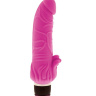 Розовый вибратор с лепестками у основания PURRFECT SILICONE CLASSIC 7INCH PINK - 18 см. купить в секс шопе