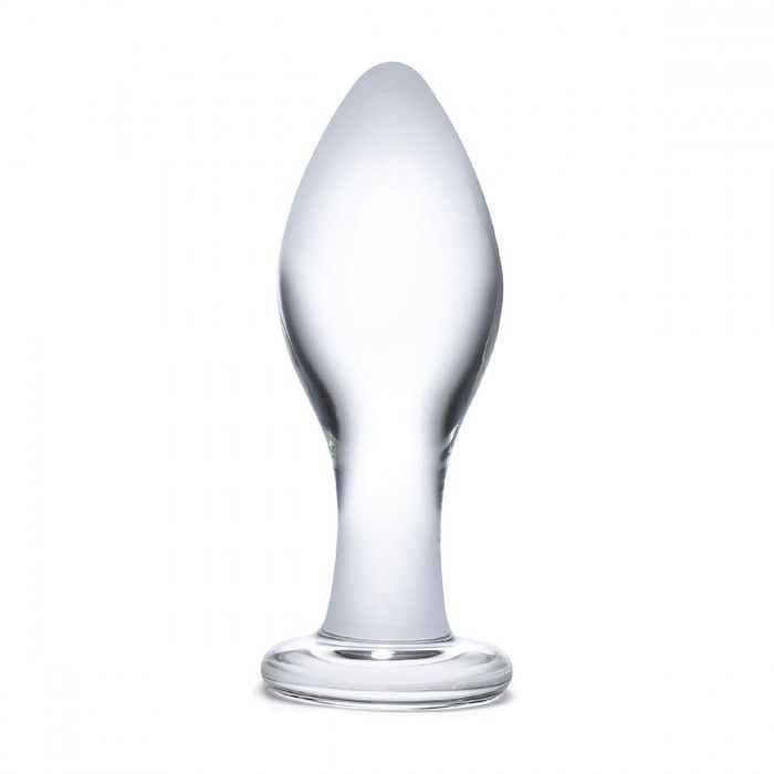 Прозрачная округлая анальная пробка Classic Glass Butt Plug - 10 см. купить в секс шопе