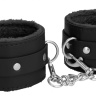 Черные поножи Plush Leather Ankle Cuffs купить в секс шопе