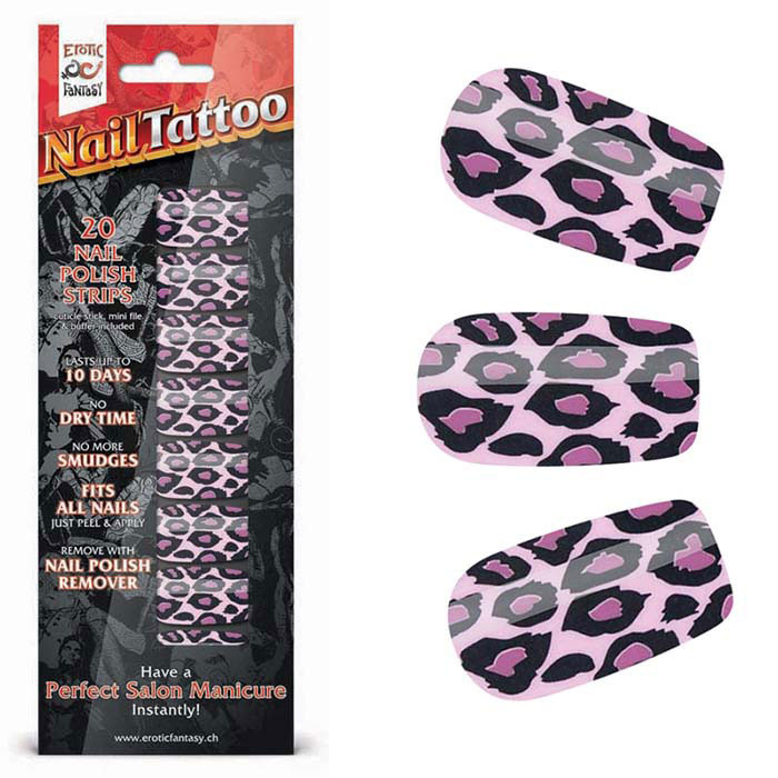 Набор лаковых полосок для ногтей Фиолетовый леопард Nail Foil купить в секс шопе
