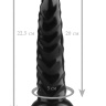 Черная рельефная анальная втулка - 22,5 см.  купить в секс шопе