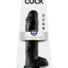 Черный фалоимитатор-гигант на присоске - 28 см. купить в секс шопе