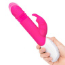 Розовый пульсирующий вибромассажер G-Spot Thrusting Rabbit - 24 см. купить в секс шопе