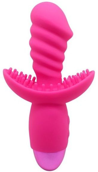 Розовый вибратор INDULGENCE Rechargeable Wild Ride - 16,5 см. купить в секс шопе