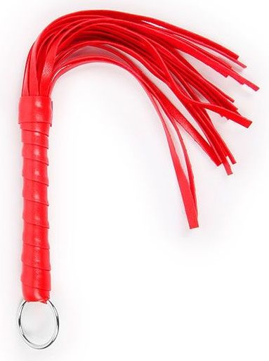 Красная плеть с рукоятью в оплетке - 28 см. купить в секс шопе
