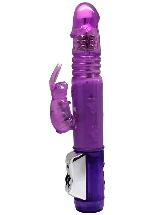 Фиолетовый вибратор с ротацией и функцией Up Down - 24 см. купить в секс шопе