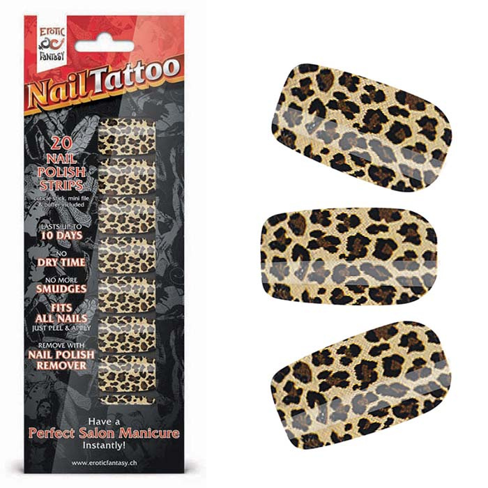 Набор лаковых полосок для ногтей Леопард Nail Foil купить в секс шопе