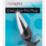 Серебристо-черная анальная пробка Executive Pro Plug - 12,75 см. купить в секс шопе