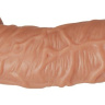 Телесная насадка на фаллос с фиксацией мошонки EXTREME SLEEVE - 15,6 см. купить в секс шопе