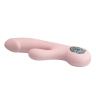 Нежно-розовый вибратор с клиторальным отростком Selene - 19 см. купить в секс шопе
