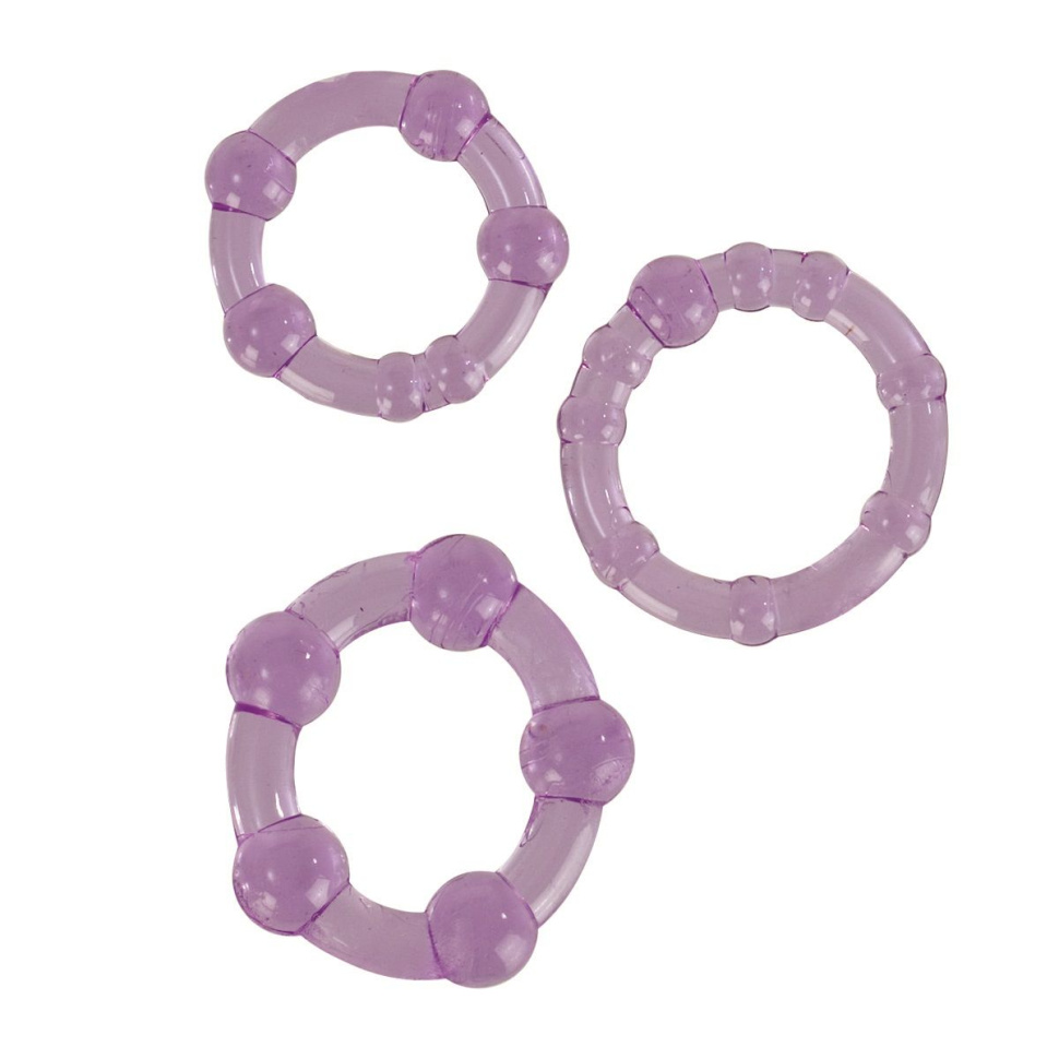 Набор из трех фиолетовых колец разного размера Island Rings  купить в секс шопе