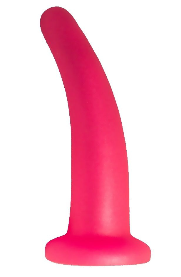 Розовый изогнутый стимулятор простаты из геля - 12,5 см. купить в секс шопе