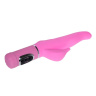 Розовый силиконовый вибратор со стимулятором клитора - 24 см. купить в секс шопе