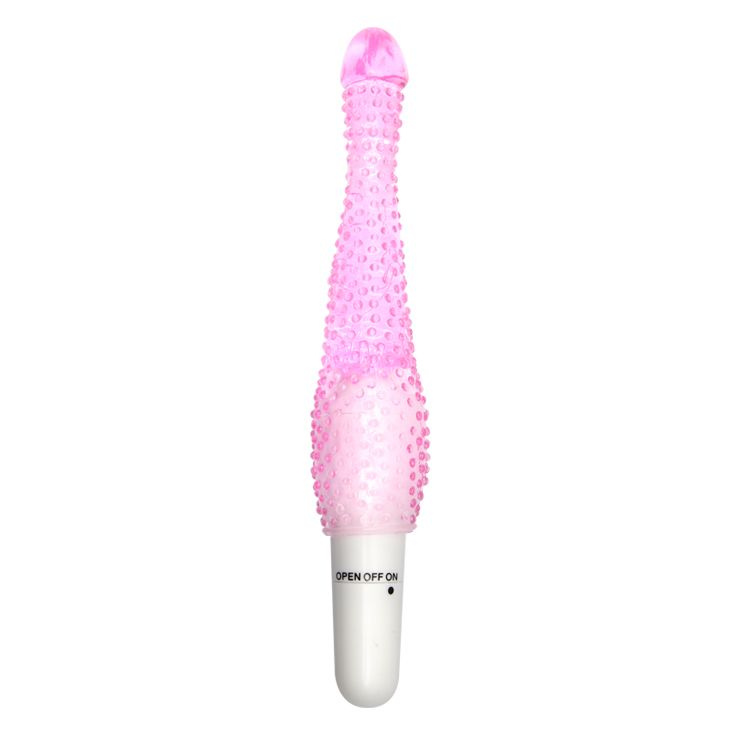 Розовый анальный вибростимулятор с пупырышками купить в секс шопе