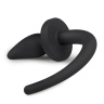 Черная изогнутая пробка Dog Tail Plug с хвостом купить в секс шопе