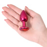 Красная анальная пробка с кристаллом красного цвета - 7,2 см. купить в секс шопе