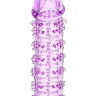 Гелевая фиолетовая насадка на фаллос с шипами - 12 см. купить в секс шопе