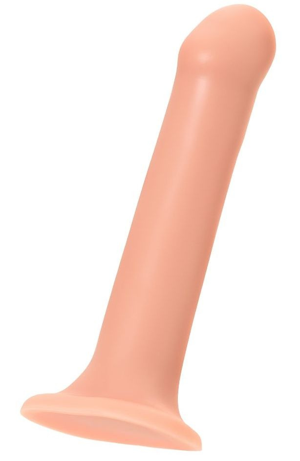 Телесный фаллос на присоске Silicone Bendable Dildo L - 19 см. купить в секс шопе