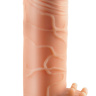 Телесная вибронасадка с кольцом  Vibrating Real Feel 1 Extension - 14 см. купить в секс шопе