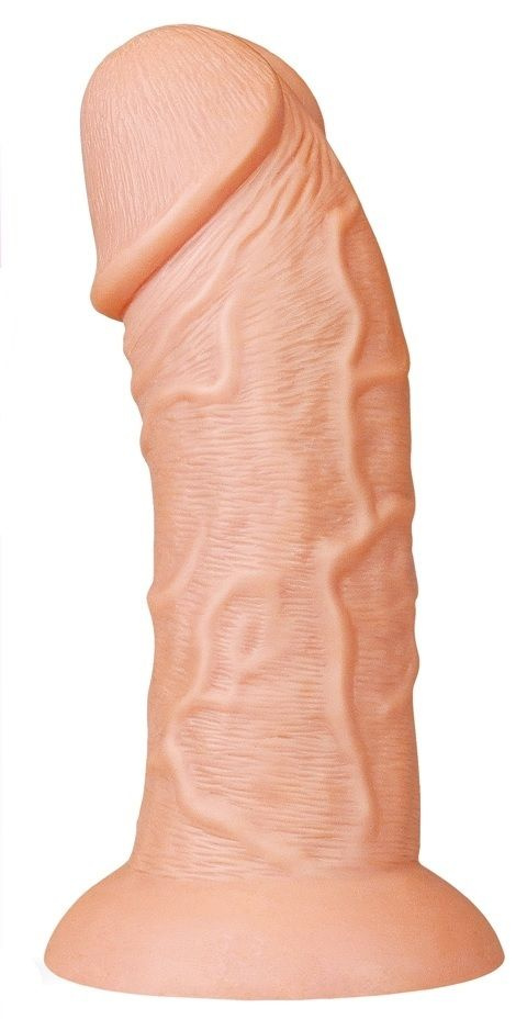 Телесный фаллоимитатор-гигант 9.5 Realistic Curved Dildo - 24 см. купить в секс шопе