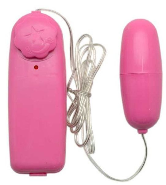 Розовое виброяйцо с проводным пультом купить в секс шопе