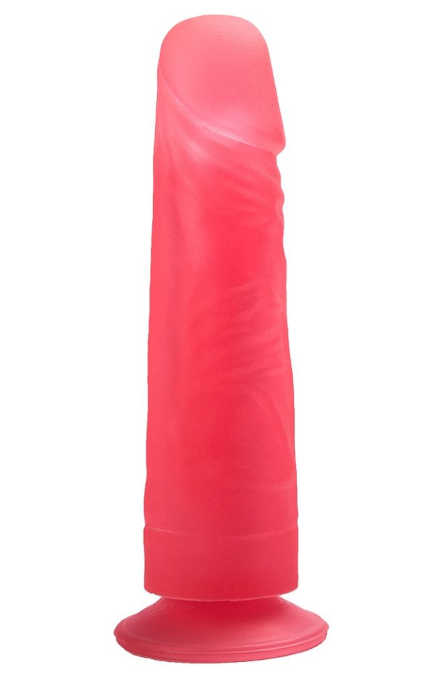 Розовый фаллоимитатор на подошве-присоске - 17,5 см. купить в секс шопе