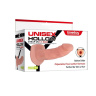 Телесный универсальный полый страпон Unisex Hollow Strap On - 17 см. купить в секс шопе