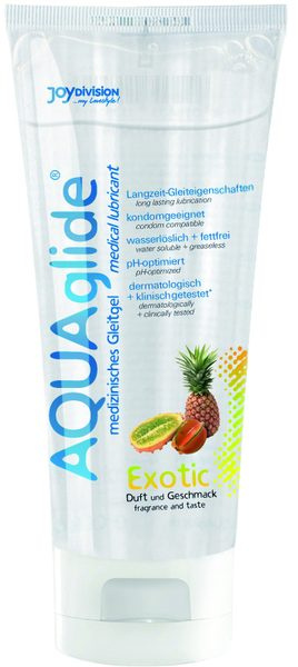 Гель-лубрикант на водной основе AQUAglide с ароматом экзотических фруктов - 100 мл. купить в секс шопе