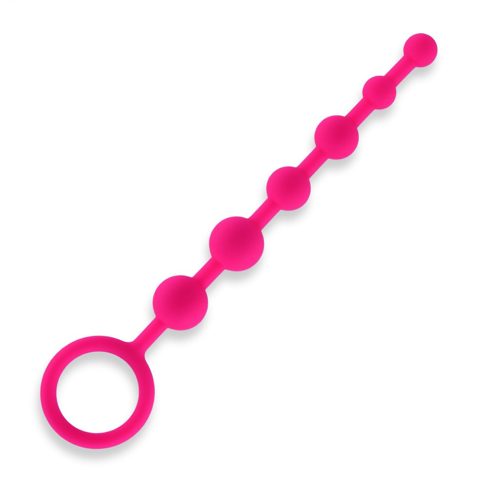 Розовые анальные бусы из ультрабархатистого силикона из 6 шариков - 21 см. купить в секс шопе