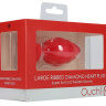 Красная анальная пробка Large Ribbed Diamond Heart Plug - 8 см. купить в секс шопе
