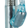 Голубой вибратор Rabbit с ротацией и клиторальным стимулятором - 21,5 см. купить в секс шопе