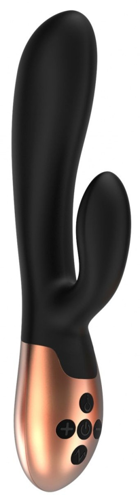 Черный вибратор Exquisite с подогревом - 20,5 см. купить в секс шопе