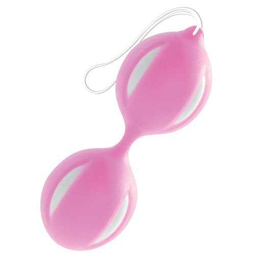 Розово-белые вагинальные шарики  купить в секс шопе