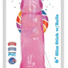 Розовый гелевый фаллоимитатор Slim Stick with Balls - 15,2 см. купить в секс шопе