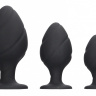 Набор из 3 черных анальных пробок Swirled Butt Plug Set купить в секс шопе