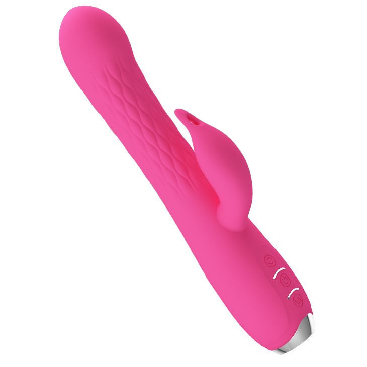 Розовый вибратор Molly с вращающимися бусинами - 20,5 см. купить в секс шопе