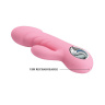 Нежно-розовый вибратор с клиторальным отростком Carina - 15,8 см. купить в секс шопе