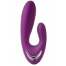 Фиолетовый вибратор Vesper с клиторальным отростком и функцией нагрева - 14,8 см. купить в секс шопе