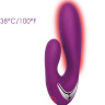 Фиолетовый вибратор Vesper с клиторальным отростком и функцией нагрева - 14,8 см. купить в секс шопе