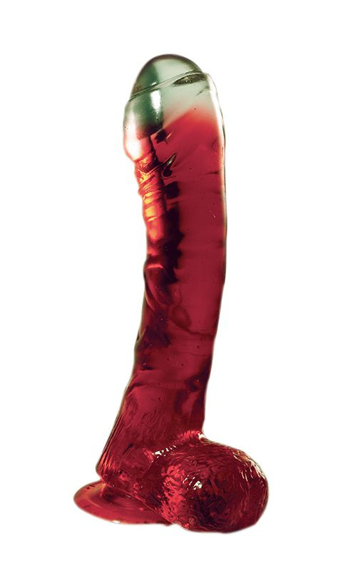 Красный фаллоимитатор на присоске LAZY BUTTCOCK  - 17 см. купить в секс шопе