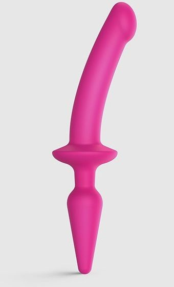 Розовый двусторонний фаллоимитатор Strap-On-Me Dildo Plug-In Switch size S купить в секс шопе