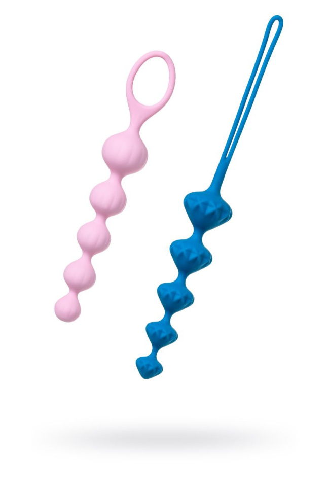 Набор из 2 цветных анальных цепочек Satisfyer Beads купить в секс шопе