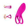 Ярко-розовое эрекционное виброкольцо на пенис с пультом купить в секс шопе