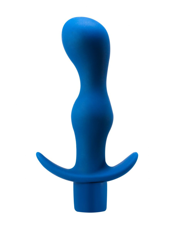 Синяя анальная вибропробка Derby - 13,5 см. купить в секс шопе