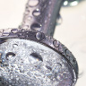 Малая серебристая анальная втулка с прозрачным кристаллом - 6 см. купить в секс шопе