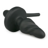 Черная витая анальная пробка Dog Tail Plug с хвостом купить в секс шопе