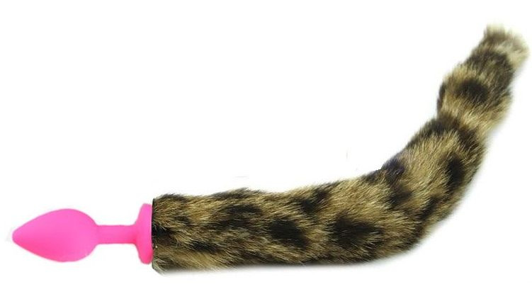 Розовая анальная пробка с кошачьим хвостиком купить в секс шопе