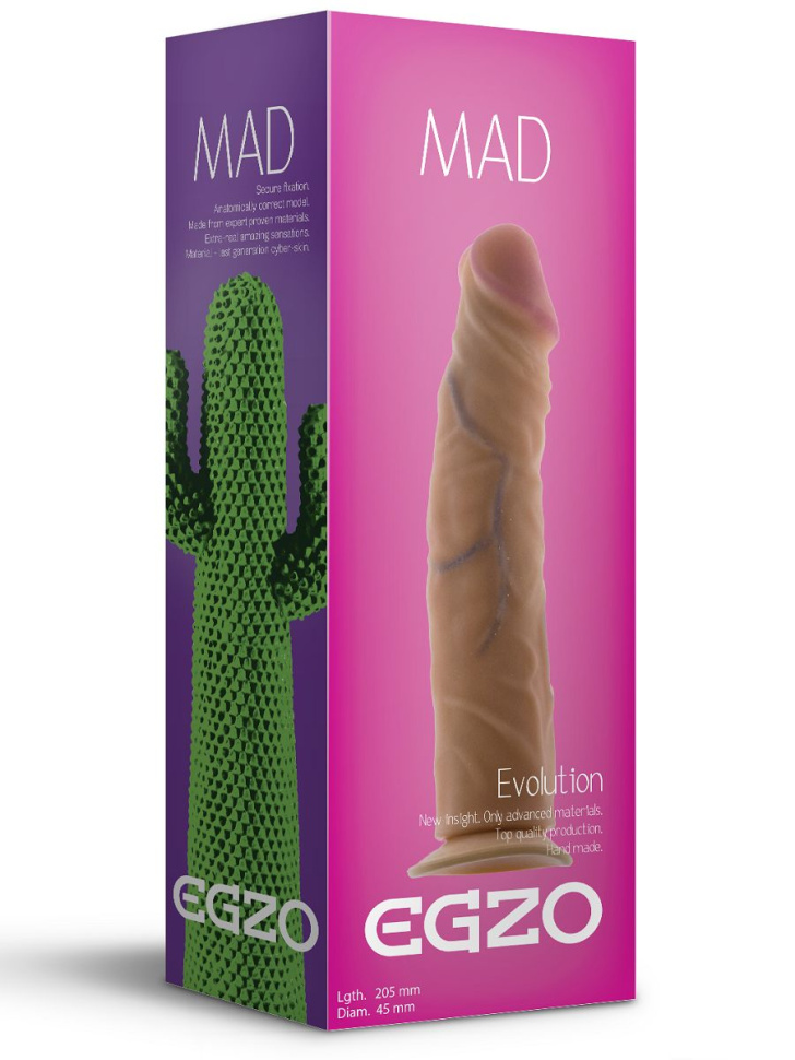 Реалистичный фаллоимитатор без мошонки Mad Cactus - 20,5 см. купить в секс шопе