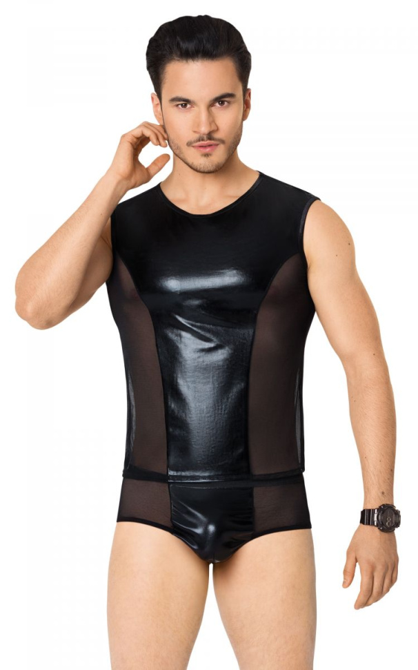 Соблазнительный костюм с wet-look вставками купить в секс шопе
