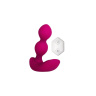 Розовые анальные шарики с вибрацией и расширением Bubble Butt - 12,3 см. купить в секс шопе